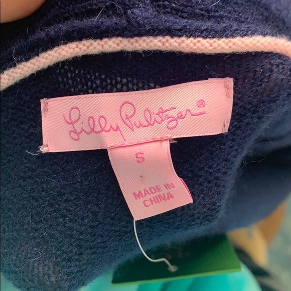 Lily Pulitzer Navy Long Cashmere - Picture 8 of 8